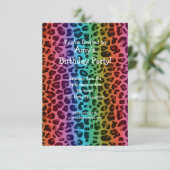 Invitation à l'anniversaire du léopard arc-en-ciel (Debout devant)
