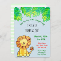 Invitation à l'anniversaire du lion de la Jungle m