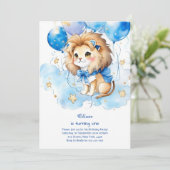 Invitation à l'anniversaire du lion mignon (Debout devant)