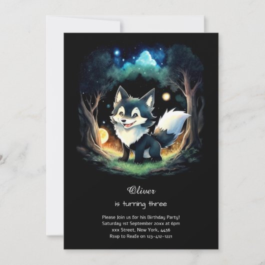 Invitation à l'anniversaire du loup (Devant)
