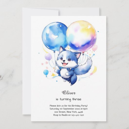 Invitation à l'anniversaire du loup (Devant)