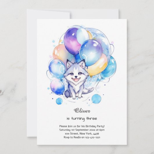 Invitation à l'anniversaire du loup (Devant)