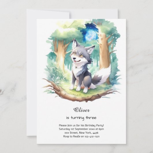 Invitation à l'anniversaire du loup (Devant)