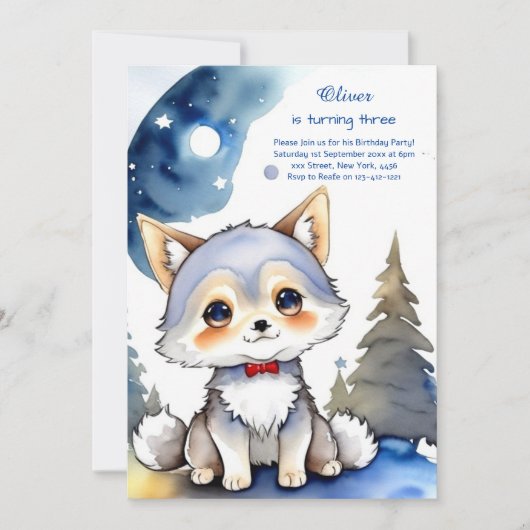 Invitation à l'anniversaire du loup (Devant)