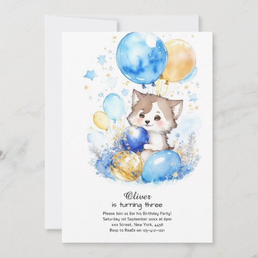 Invitation à l'anniversaire du loup (Devant)