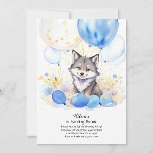 Invitation à l'anniversaire du loup (Devant)