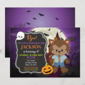 Invitation à l'anniversaire du loup-garou d'Hallow (Devant / Derrière)