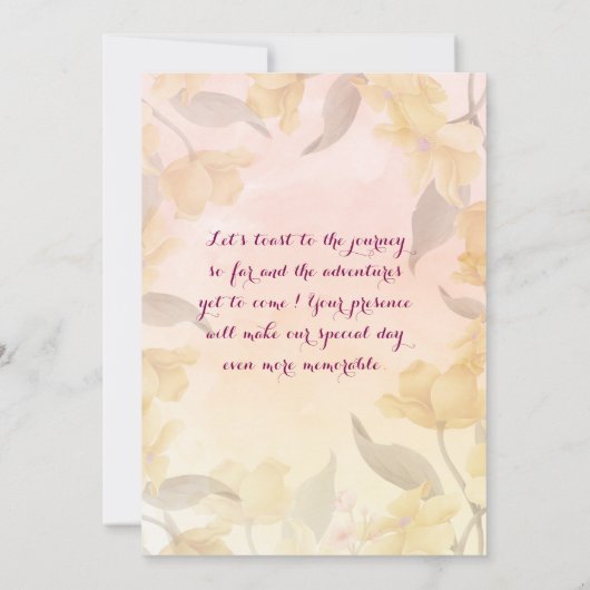 Invitation à l'anniversaire du mariage (Dos)