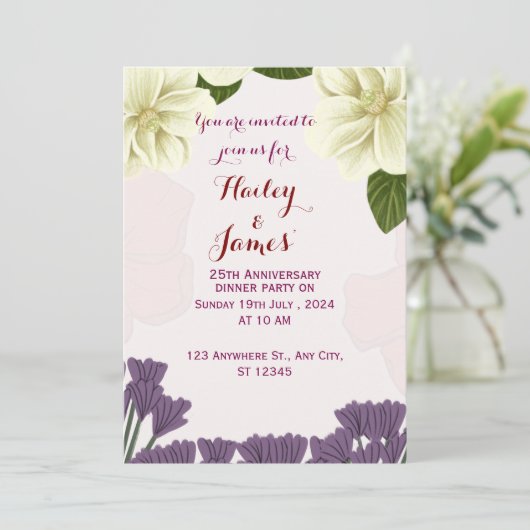 Invitation à l'anniversaire du mariage (Debout devant)