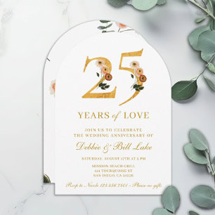 Invitation à l'anniversaire du mariage 25 ans d'am