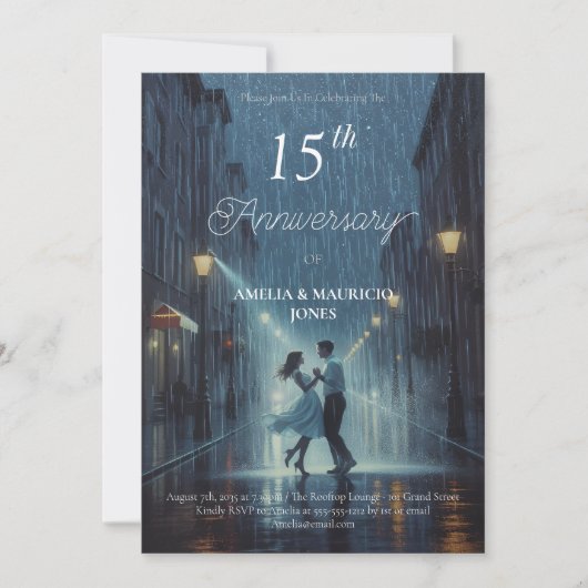 Invitation à l'anniversaire du mariage américain (Devant)