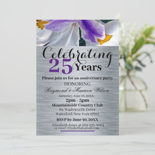 Invitation à l'anniversaire du Mariage d'argent (Debout devant)