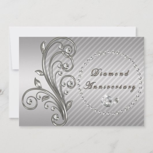 Invitation à l'anniversaire du Mariage de diamant (Devant)