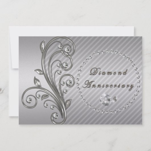 Invitation à l'anniversaire du Mariage de diamant (Devant)