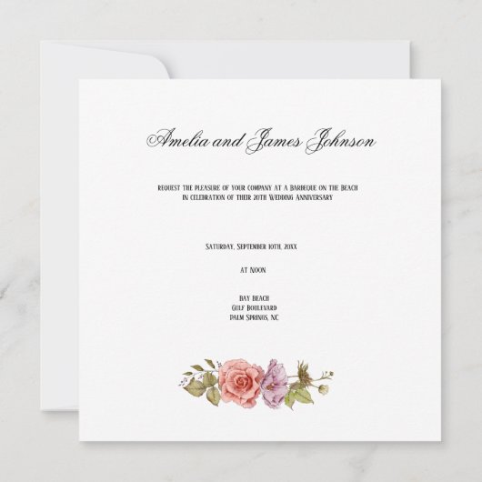 Invitation à l'anniversaire du Mariage de l'ours (Dos)