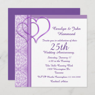 Invitation à l'anniversaire du Mariage de Purple H
