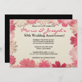 Invitation à l'anniversaire du Mariage des fleurs (Devant / Derrière)