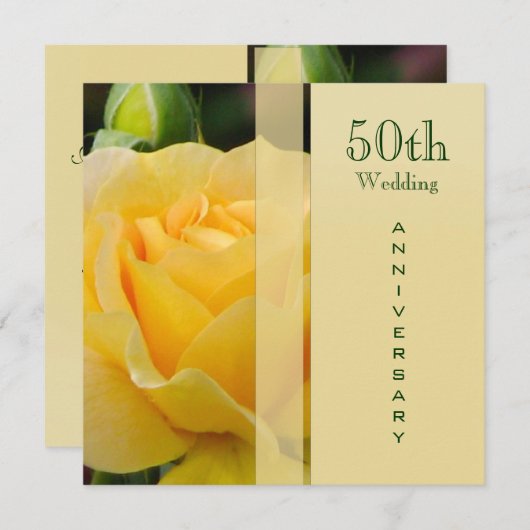 Invitation à l'anniversaire du Mariage d'or (Devant / Derrière)