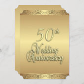 Invitation à l'anniversaire du Mariage d'or (Devant / Derrière)