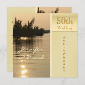 Invitation à l'anniversaire du Mariage d'or du cou (Devant / Derrière)