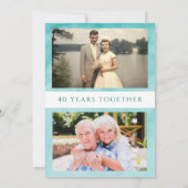 Invitation à l'anniversaire du Mariage photo turqu (Dos)