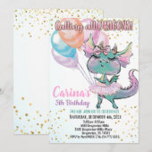 Invitation à l'anniversaire du mignon dragon (Devant / Derrière)