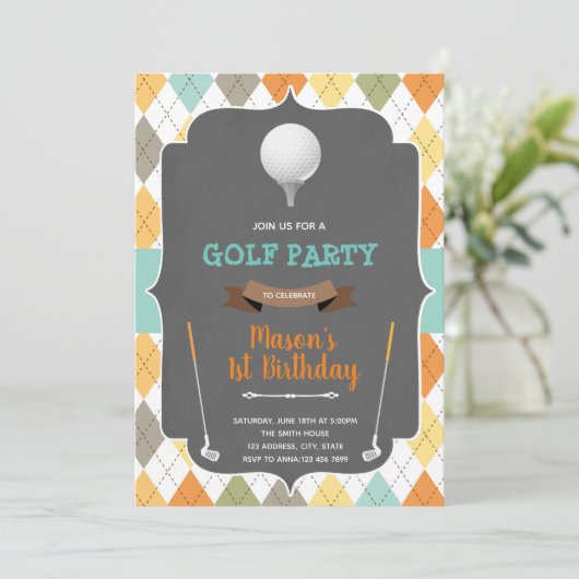 Invitation à l'anniversaire du minigolf (Debout devant)