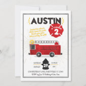 Invitation à l'anniversaire du moteur d'incendie d (Devant)