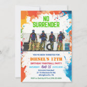 Invitation à l'anniversaire du Paintball (Devant)