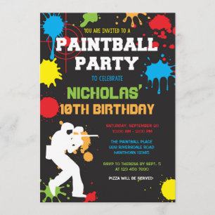 Invitation à l'anniversaire du Paintball / Anniver