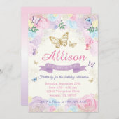 Invitation à l'anniversaire du papillon (Devant / Derrière)