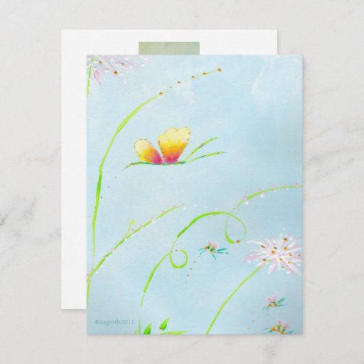 Invitation à l'anniversaire du papillon (Devant / Derrière)