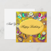 Invitation à l'anniversaire du papillon personnali (Devant / Derrière)