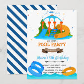 Invitation à l'anniversaire du parc aquatique (Devant / Derrière)