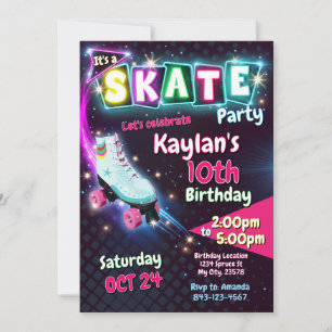 Invitation à l'anniversaire du patinage à roulette