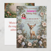 Invitation à l'anniversaire du Petit Cerf tacheté (Devant / Derrière)