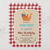 Invitation à l'anniversaire du pique-nique (Devant / Derrière)