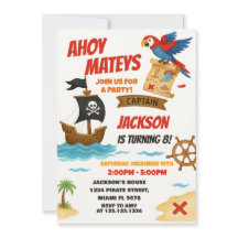 Invitation à l'anniversaire du pirate modifiable