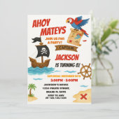 Invitation à l'anniversaire du pirate modifiable (Debout devant)