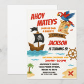 Invitation à l'anniversaire du pirate modifiable (Devant / Derrière)