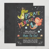 Invitation à l'anniversaire du Pirate ou de la Sir (Devant / Derrière)