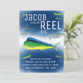 Invitation à l'anniversaire du poisson hors-bord (Debout devant)