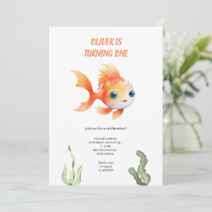invitation à l'anniversaire du poisson orange
