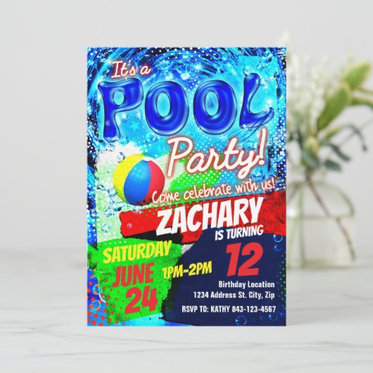 Invitation à l'anniversaire du pool (Debout devant)