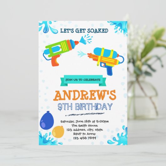 Invitation à l'anniversaire du pool de canons à ea (Debout devant)