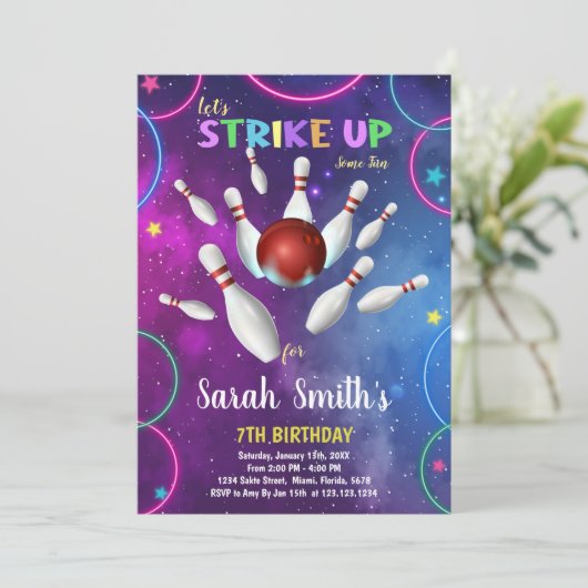 Invitation à l'anniversaire du Rainbow Bowling (Debout devant)