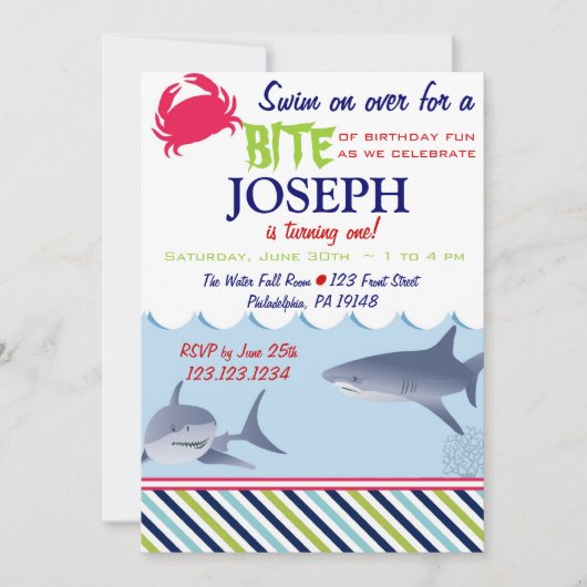 Invitation à l'anniversaire du requin (Devant)