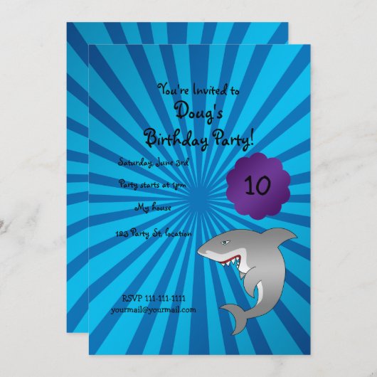 Invitation à l'anniversaire du requin (Devant / Derrière)