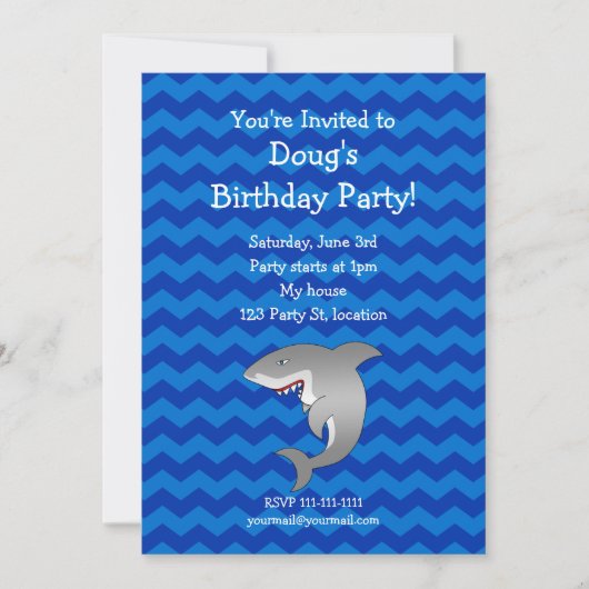 Invitation à l'anniversaire du requin (Devant)