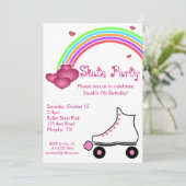 Invitation à l'anniversaire du roller arc-en-ciel (Debout devant)
